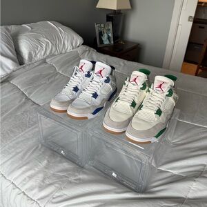 Air Jordan 4 Retro Sneakers - Blue and Green